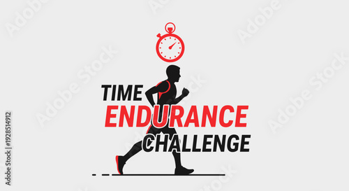 Athlete's Time Challenge: A Test of Stamina, Endurance, and Performance on a White Background