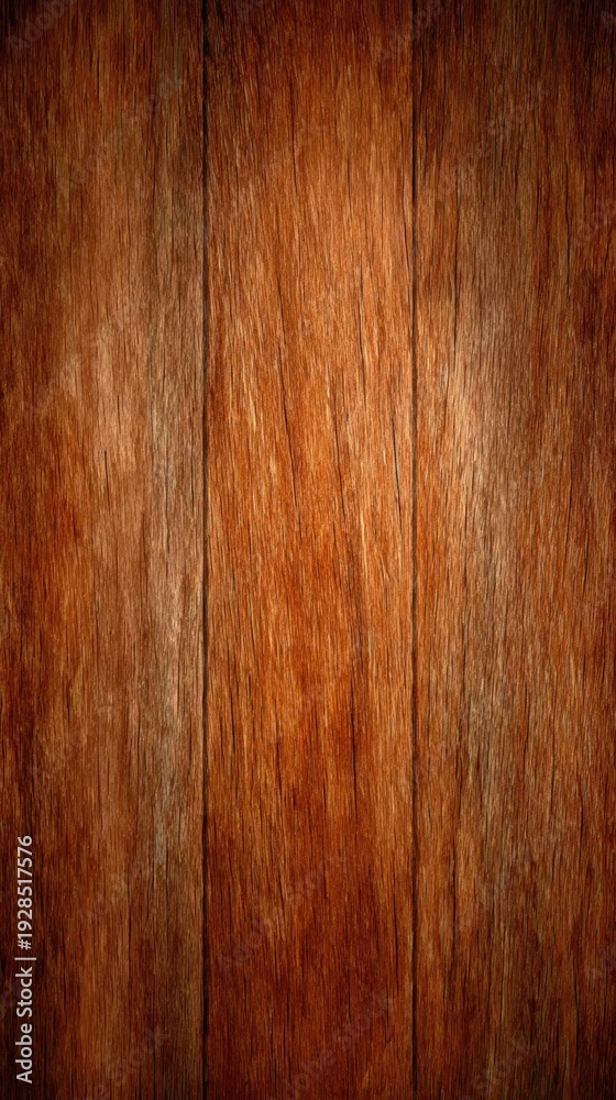 Naklejka premium Close-up of rustic wooden planks with rich brown texture