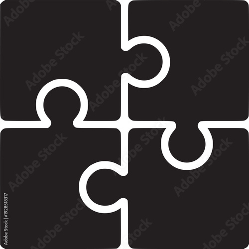 Teamwork makes the dream work with this connected puzzle graphic, perfect for business and strategy