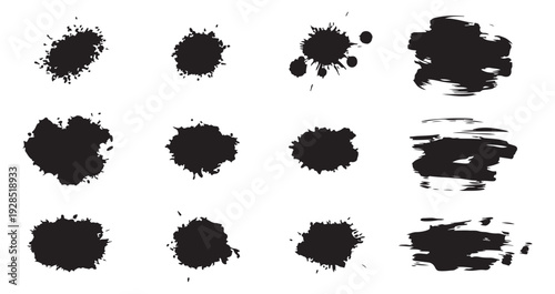 Ink blotches and splotches collection for design and art