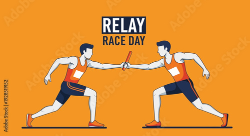 Athletic Relay Race Celebration: A Dynamic Illustration of Teamwork and Competition