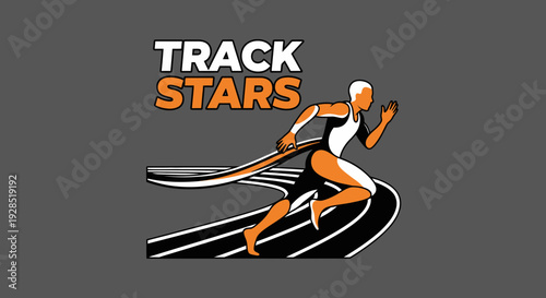 Athletic Runner Crossing Finish Line Emblem Depicting Triumph and Athletic Prowess