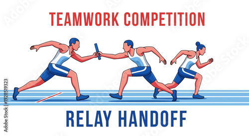 Athletic Team Relay Race Depicting Teamwork And Competition In Dynamic Action