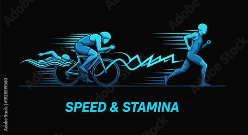 Athletic Trio Depicting Swimming, Cycling, And Running: A Visual Journey of Endurance