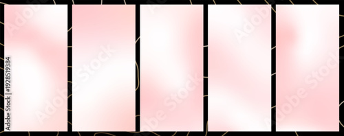Cream gradation bg. Set of pastel pearl gradient backgrounds. Luxury nude texture for vertical backdrop in rose and light pink colors. Satin silk gradation for wedding patterns, vector