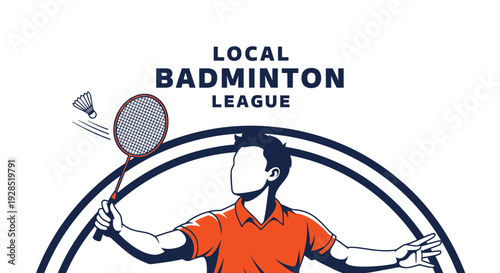 Badminton League Emblem Depicting Action and Competition for Sports Enthusiasts