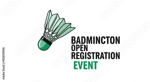 Badminton Open Registration Event Banner: Sporting Invitation for Competitive Players Everywhere