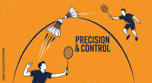 Badminton Players Displaying Precision and Control During a Dynamic Competitive Match