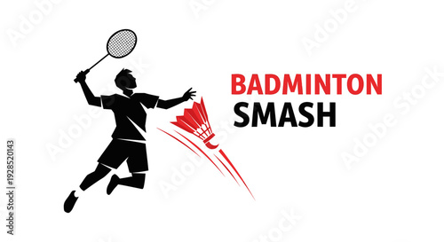 Badminton Smash: Dynamic Silhouette of Action, Sports, and Competitive Play