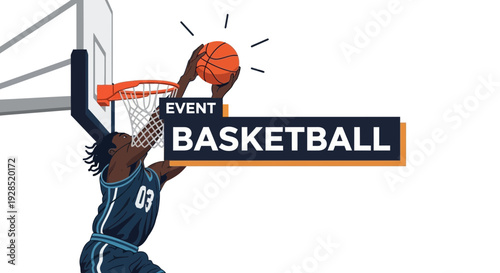 Basketball Action: Athletic Dunking, High-Flying Sports Moment, Game Celebration