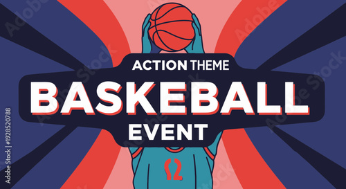 Basketball Event Promotional Graphic: Action-Themed Design for Sports Enthusiasts