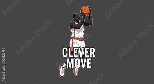 Basketball Player Performing A Clever Move While Aiming For The Hoop To Score