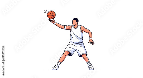 Basketball Player Preparing To Pass The Ball With An Intense Look On His Face