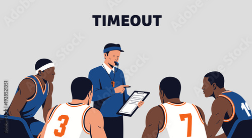 Basketball Team Timeout Huddle: Strategy, Coaching, and Game Plan Discussion