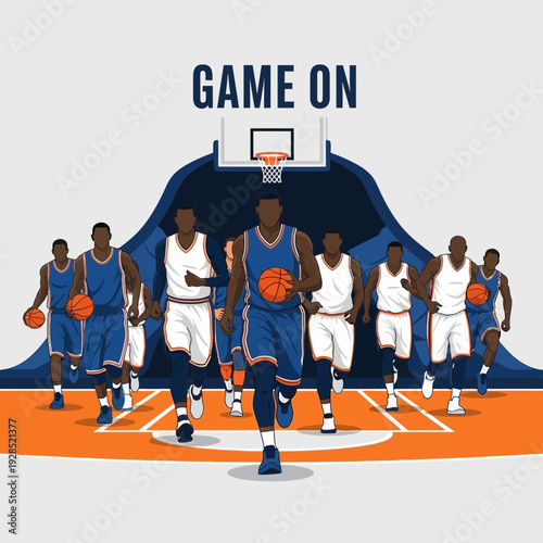 Basketball Team's Dynamic Pursuit Towards Victory with Energetic Players and Intense Gameplay