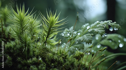 Moss Microforest with Dew Drops