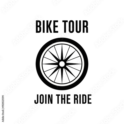 Bike Tour Announcement Featuring Bicycle Wheel for Adventures and Exploration