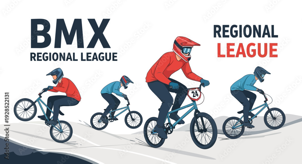 Fototapeta premium BMX Regional League Event Depicting Cyclists in Action and Showcasing Speed and Skill