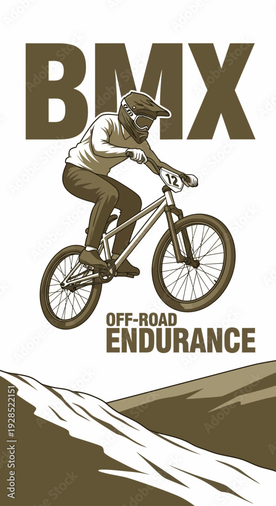 Obraz premium BMX Rider Conquering Off-Road Trails Demonstrating Athleticism And Endurance During Competition