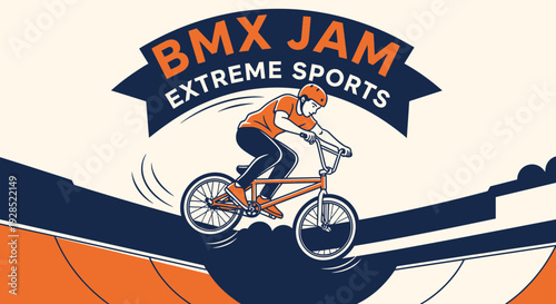 BMX Jam Extreme Sports Championship Featuring Dynamic Action and Bold Graphic Design