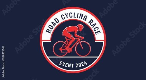 Bold Road Cycling Race Event 2024 Emblem: Speed and Endurance on Two Wheels