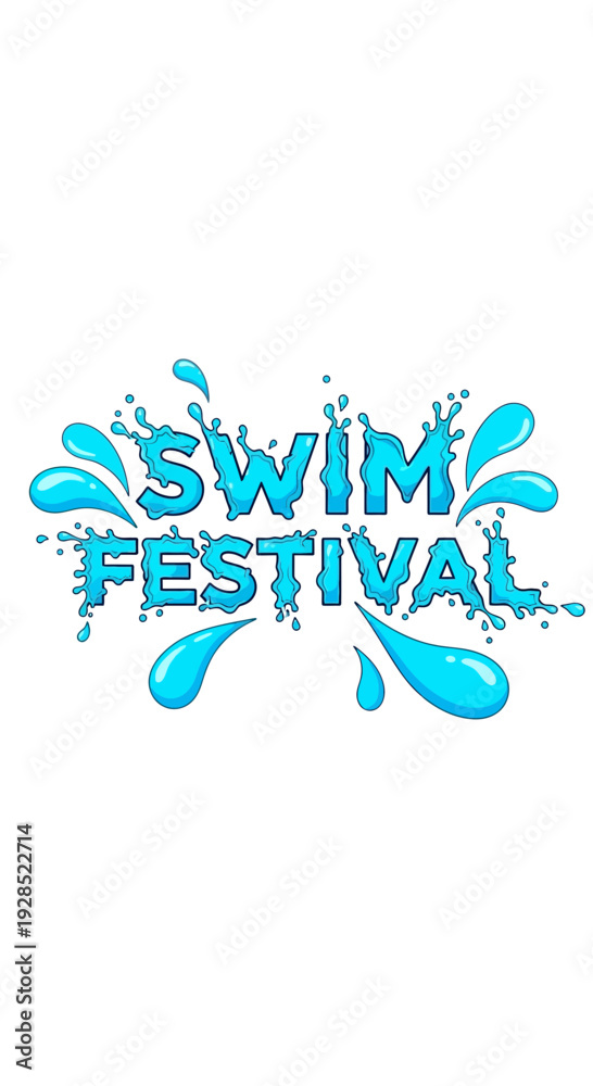 Obraz premium Bright Blue Swim Festival Splash Illustration Depicting Summer Recreation Event Branding