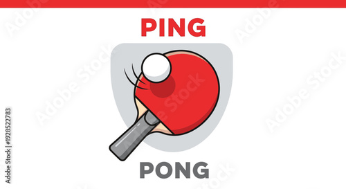 Cartoon Illustration of Table Tennis Equipment and Playful Graphic Design