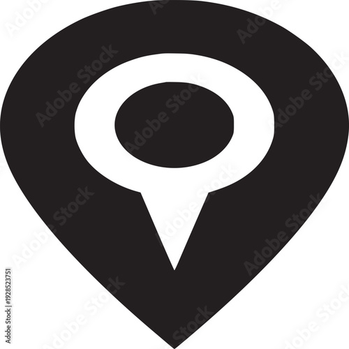 Modern minimalist map marker icon symbolizing location discovery and navigation