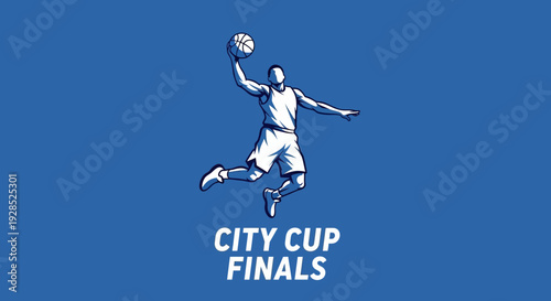 City Cup Finals: Basketball Player in Motion, Sports Competition Illustration
