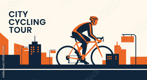 City Cycling Tour Advertisement: A Vibrant Illustration Of Urban Bicycle Exploration