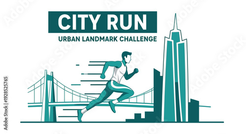 City Run Featuring Marathon Athlete Near Skyscrapers and Iconic Architectural Designs