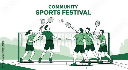 Community Badminton Tournament: A Sporting Event Depicting Energy and Friendly Competition
