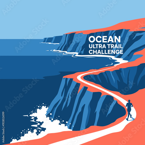 Coastal Ultra Trail Challenge: A Dynamic Illustration of Oceanfront Endurance and Scenic Landscapes