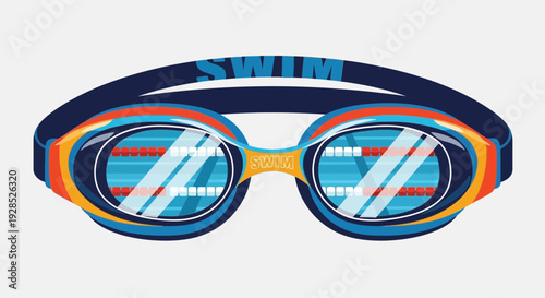 Colorful Swim Goggles Illustration for Water Sports and Aquatic Activities Imagery Design