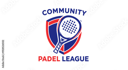 Community Padel League Logo Depicting Sport Symbol on White Background for Branding Purpose