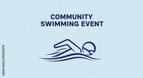 Community Swimming Event Icon Promoting Aquatic Sports And Recreational Activities