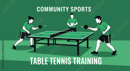 Community Table Tennis Action: Training, Skill Development, and Sportsmanship Illustrated