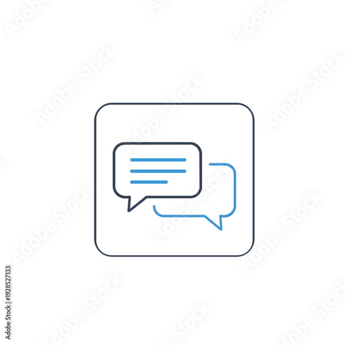 AI chatbot icon, artificial intelligence conversation and communication outline vector