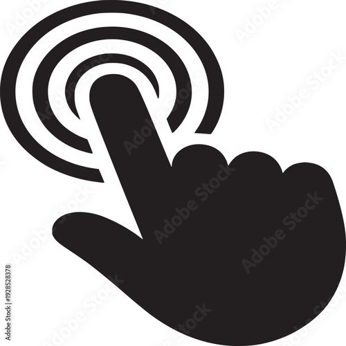 Intuitive digital interaction, precise selection, and seamless user experience with a clean finger tap symbol