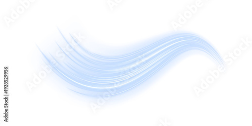 Curved glowing streaks twist and swirl, creating dynamic neon motion effects. Ideal for sci-fi, digital design, or tech branding. PNG transparent background included.
