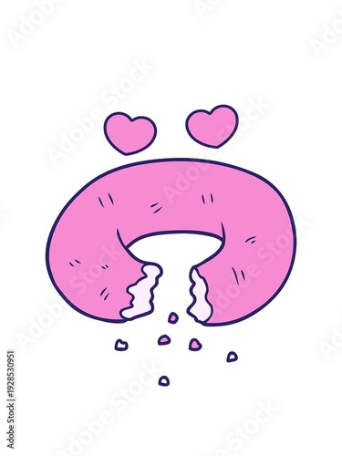 Wallpaper Mural spinning hearts animation of cartoon donut drawing Torontodigital.ca