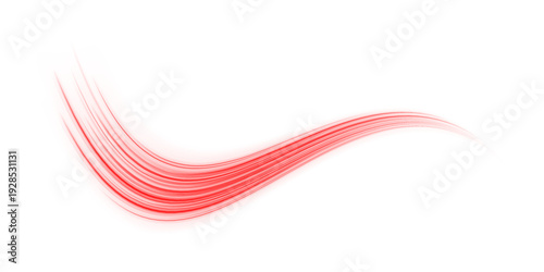 Curved neon trails twist dynamically, forming vibrant luminous motion effects. Perfect for racing, sci-fi, or high-tech design projects. PNG transparency included.
