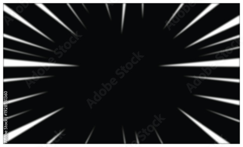 Anime comic abstract speed lines burst effect on black background.