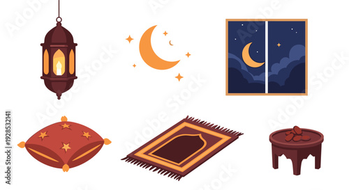 Ramadan Decorations And Furniture With Lantern And Pillow