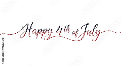 Happy 4th of July calligraphy text