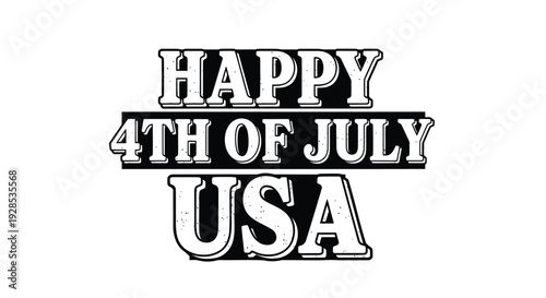 Happy 4th of July USA text