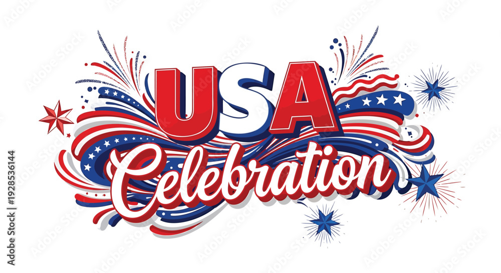 Naklejka premium USA Celebration vector graphic