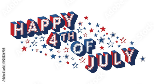 Happy 4th of July starry text