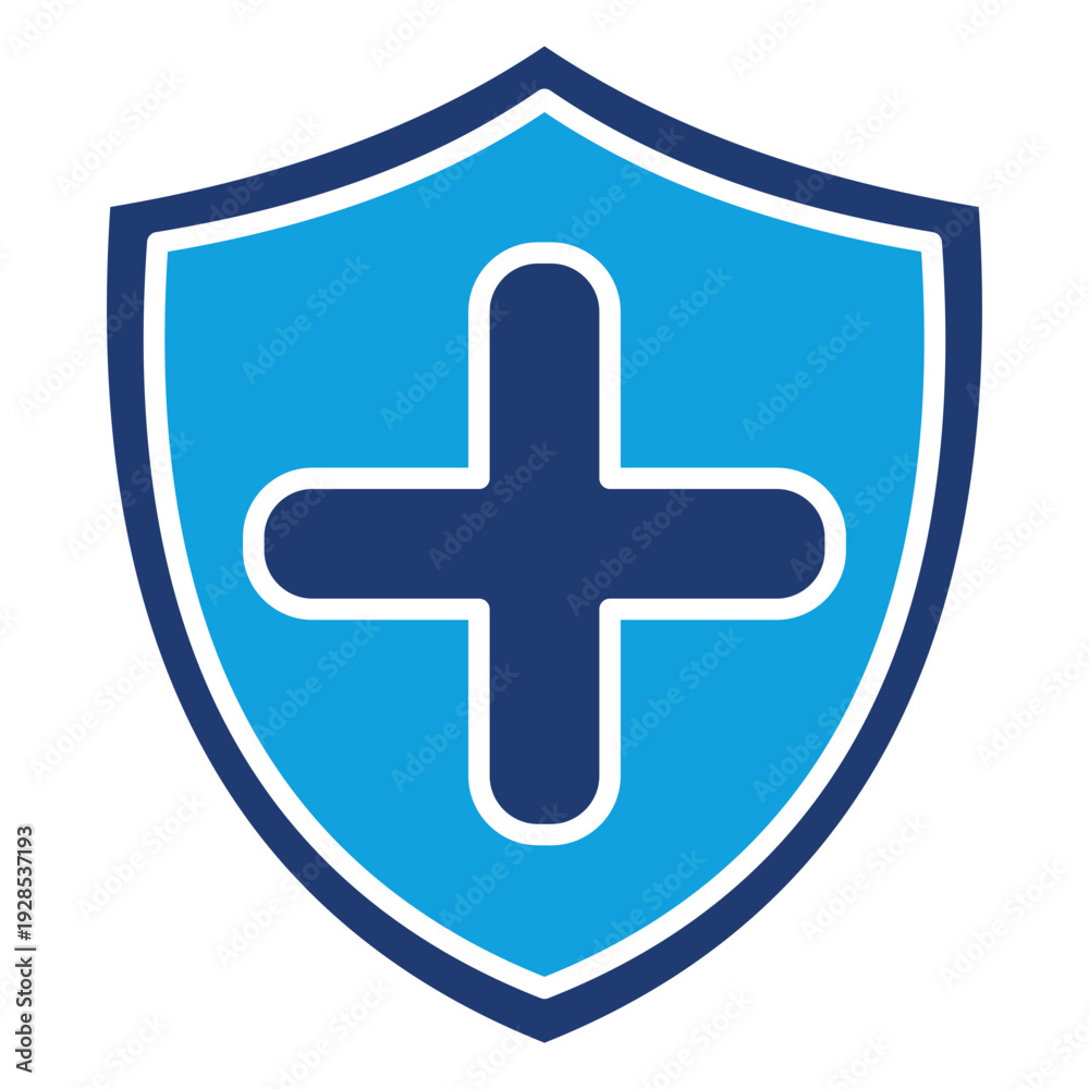 Fototapeta premium Health Protection Flat Blue Icon
