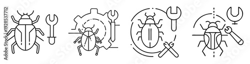 Conceptual representation of software debugging and problem solving using bug icons